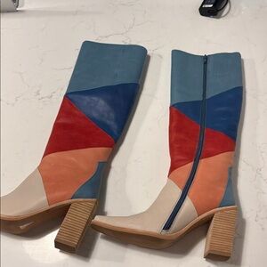 Jeffrey Campbell Patchwork Knee-High Boots 9